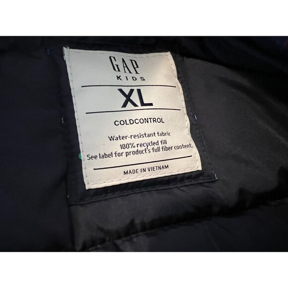Gap Kids Youth Girl Navy Metallic Polka-Dot Lightweight Puffer Vest   XL 12  NWT - Picture 7 of 11